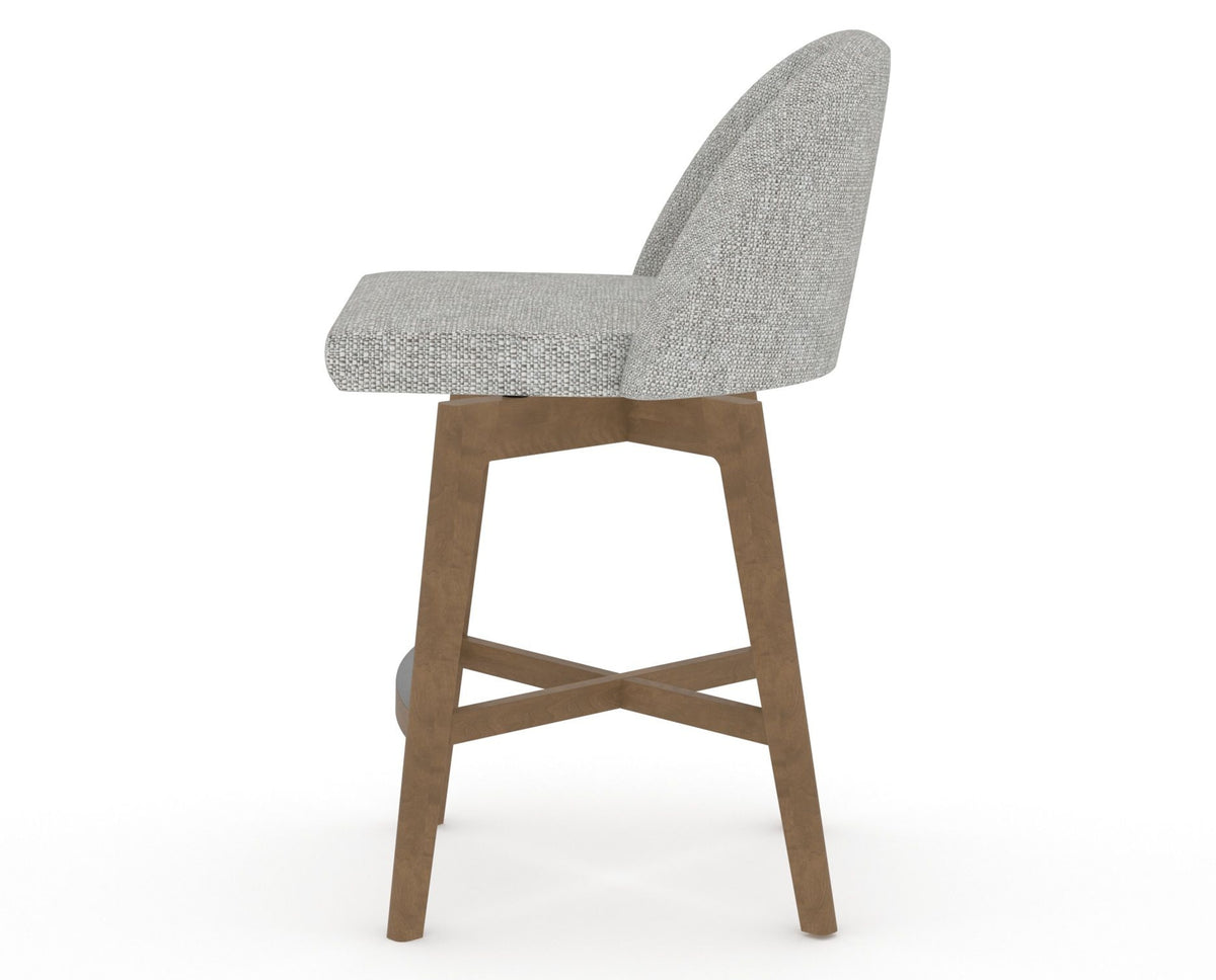Canadel Downtown Tove Counter Stool in Pecan Washed, 7C Fabric, side view