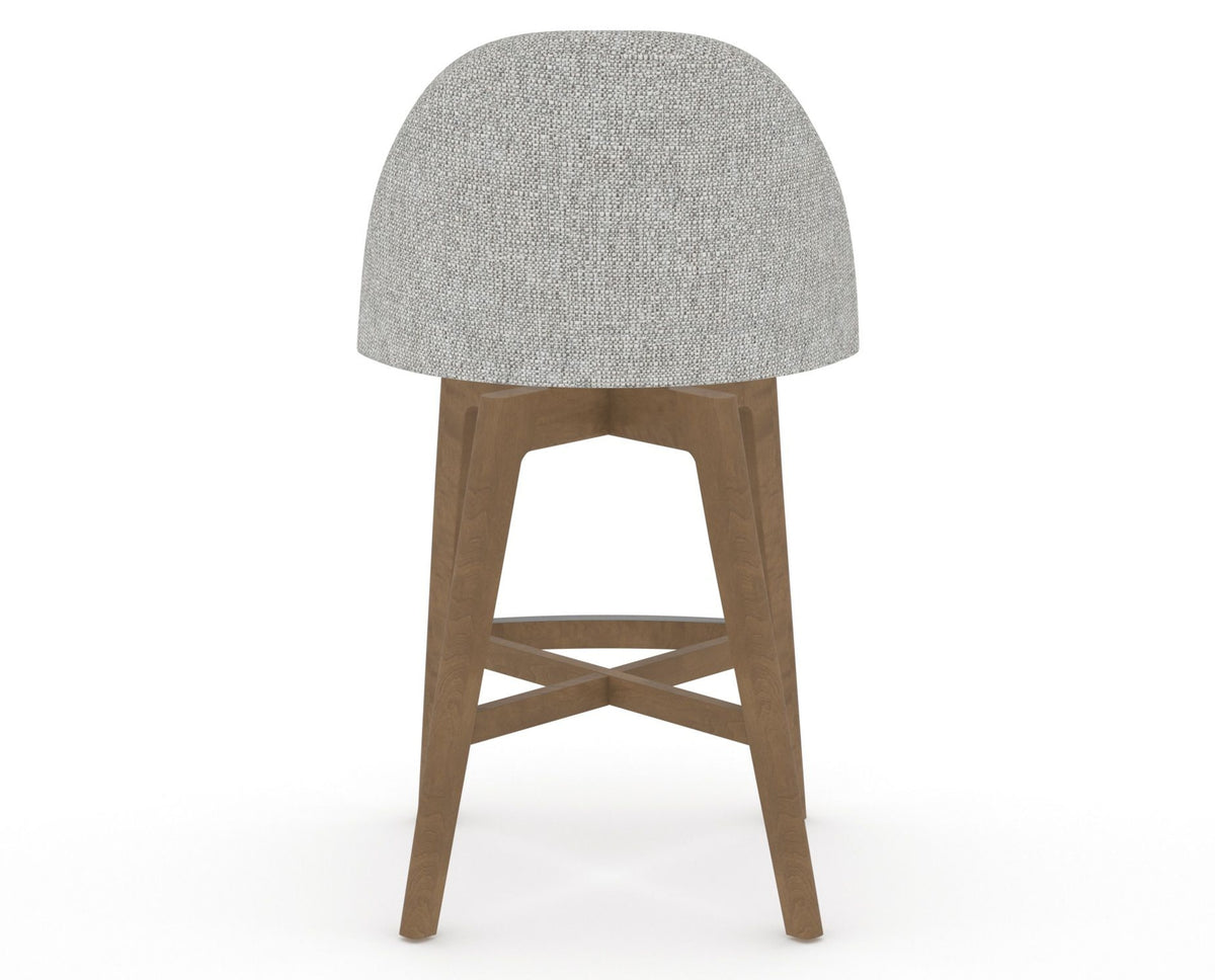 Canadel Downtown Tove Counter Stool in Pecan Washed, 7C Fabric, back view