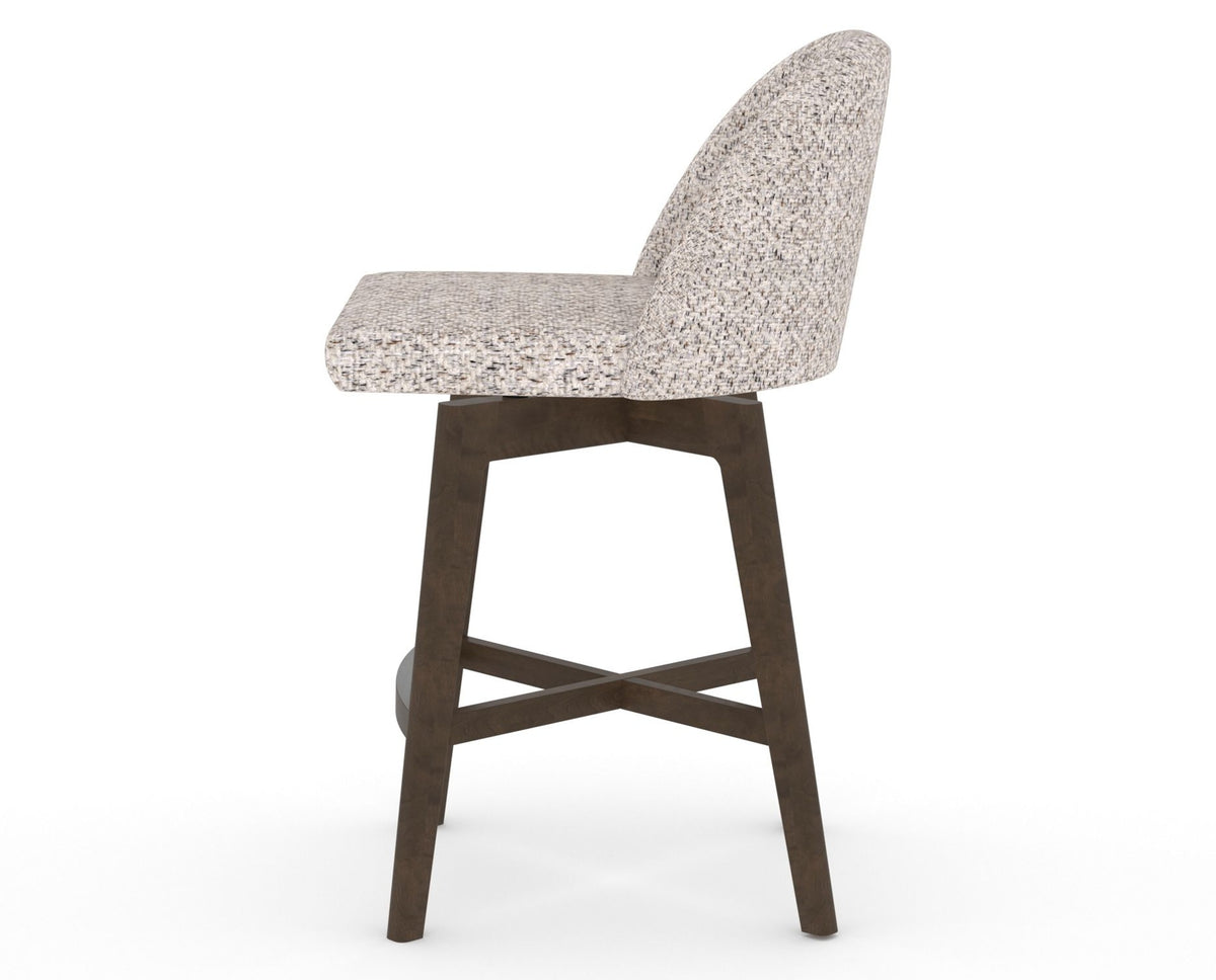 Canadel Downtown Tove Counter Stool in Hazelnut Washed, FP Crypton®, side view