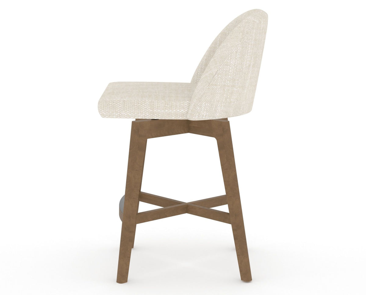 Canadel Downtown Tove Counter Stool in Pecan Washed, FT InsideOut®, side view
