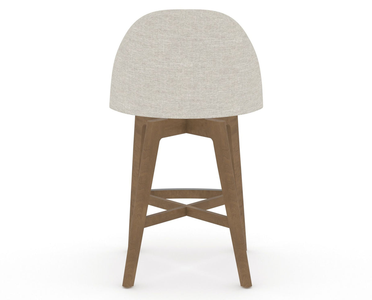 Canadel Downtown Tove Counter Stool in Pecan Washed, TB Fabric, back view