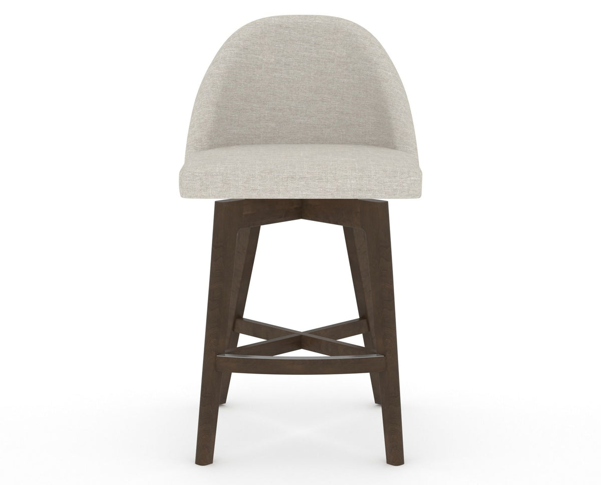 Canadel Downtown Tove Counter Stool in Hazelnut Washed, TB Fabric, front view