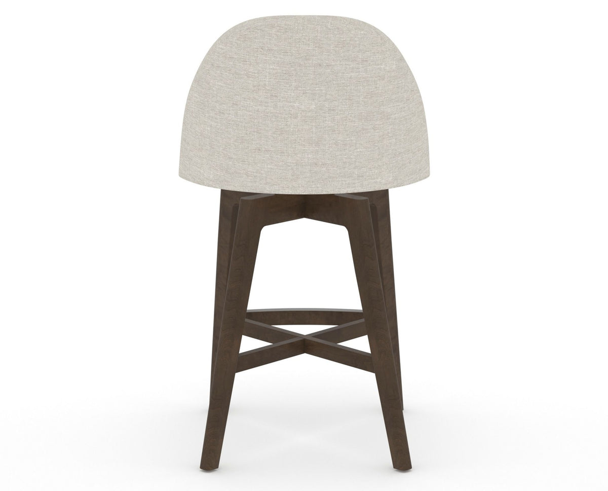 Canadel Downtown Tove Counter Stool in Hazelnut Washed, TB Fabric, back view