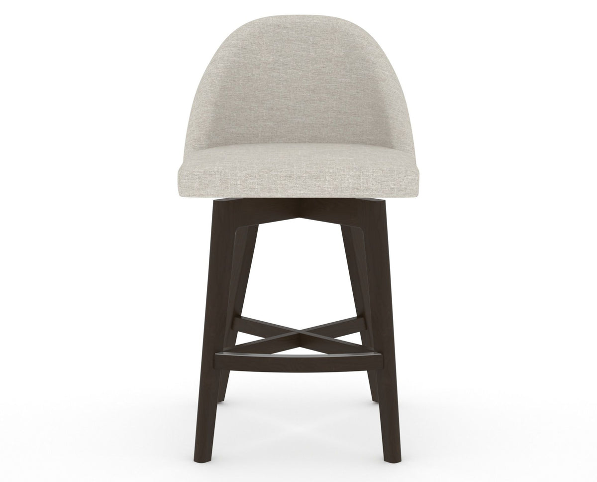 Canadel Downtown Tove Counter Stool in Davy's Grey, TB Fabric, front view