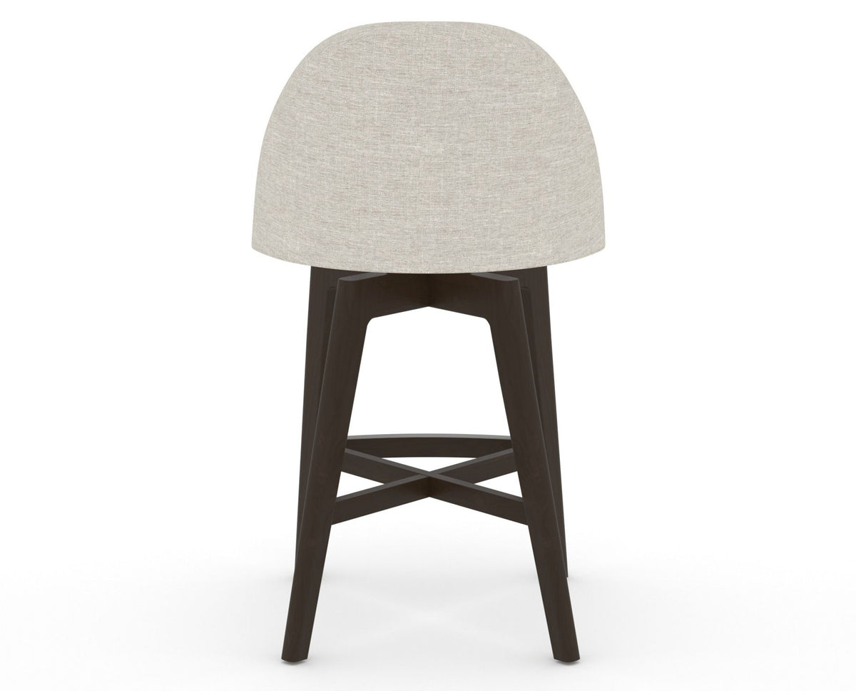 Canadel Downtown Tove Counter Stool in Davy's Grey, TB Fabric, back view