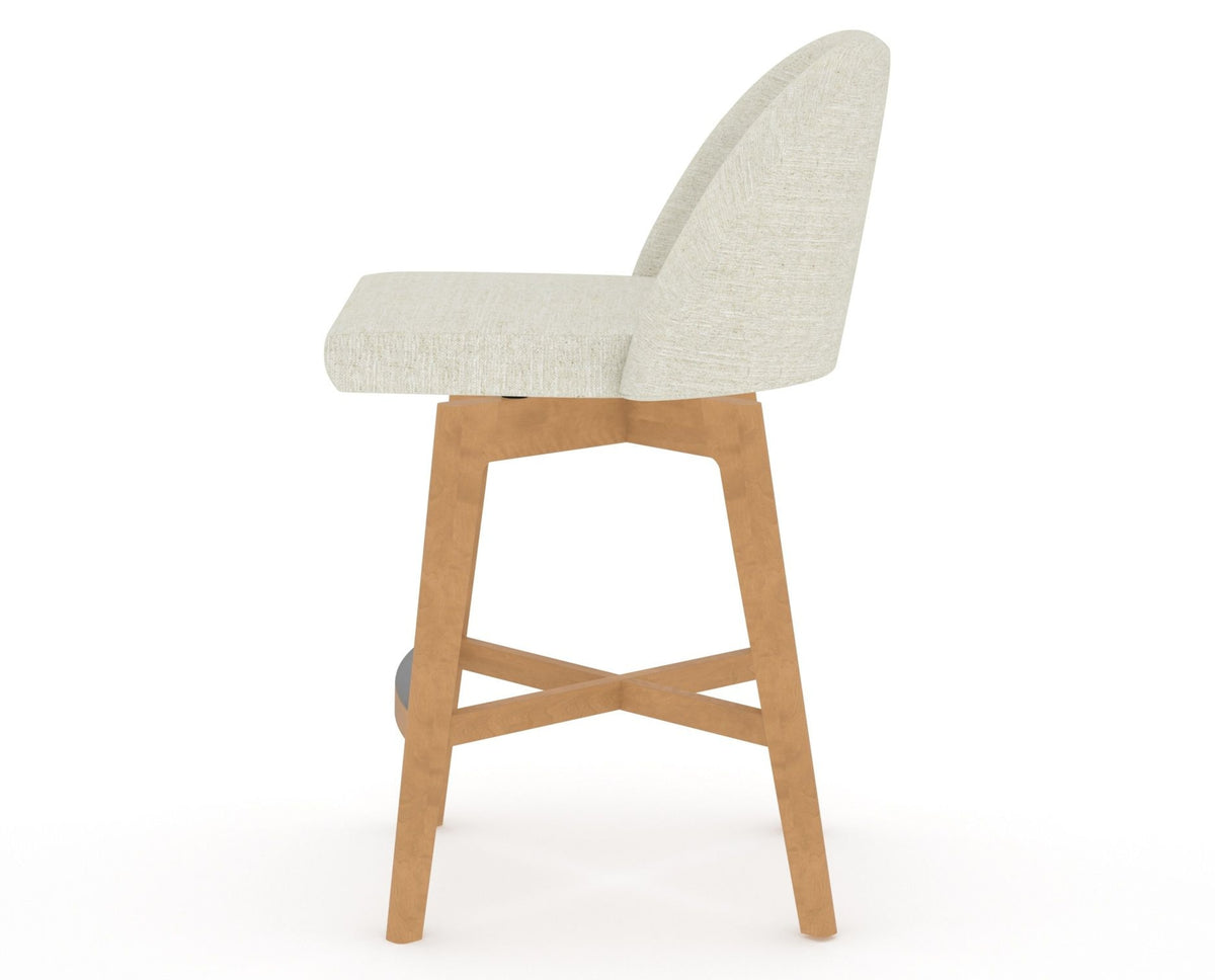 Canadel Downtown Tove Counter Stool in Caramel Washed, TW Fabric, side view