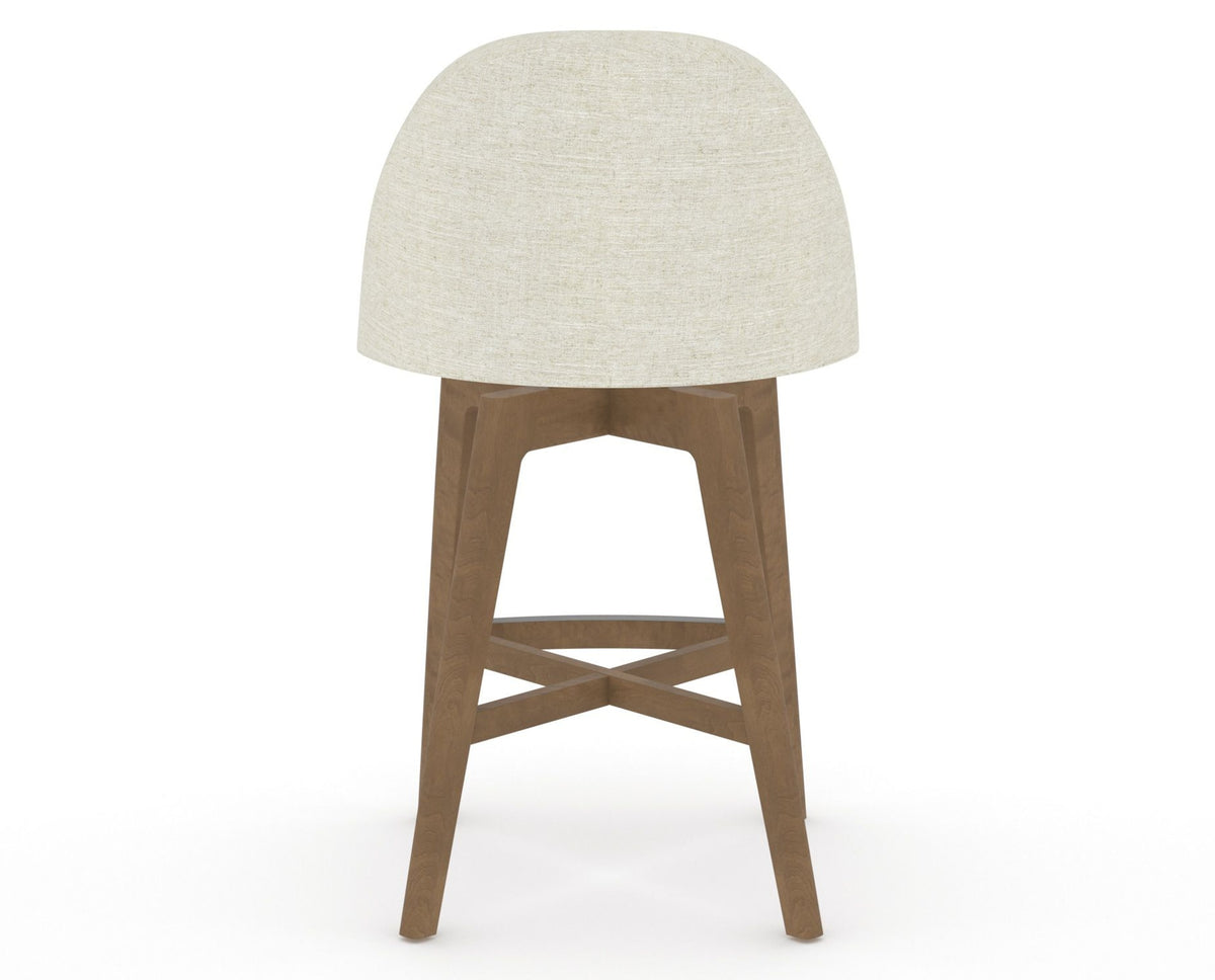 Canadel Downtown Tove Counter Stool in Pecan Washed, TW Fabric, back view