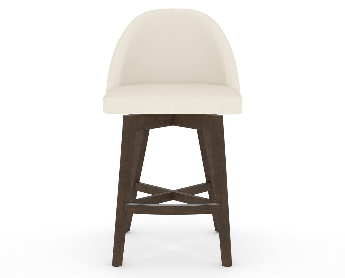 Canadel Downtown Tove Counter Stool in Hazelnut Washed, YJ Faux Leather, front view