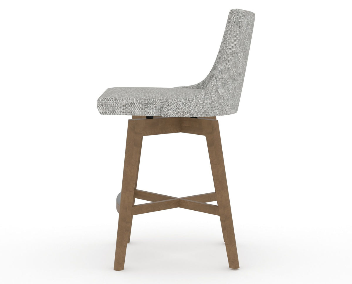 Canadel Downtown Trend Counter Stool in Pecan Washed, 7C Fabric, side view