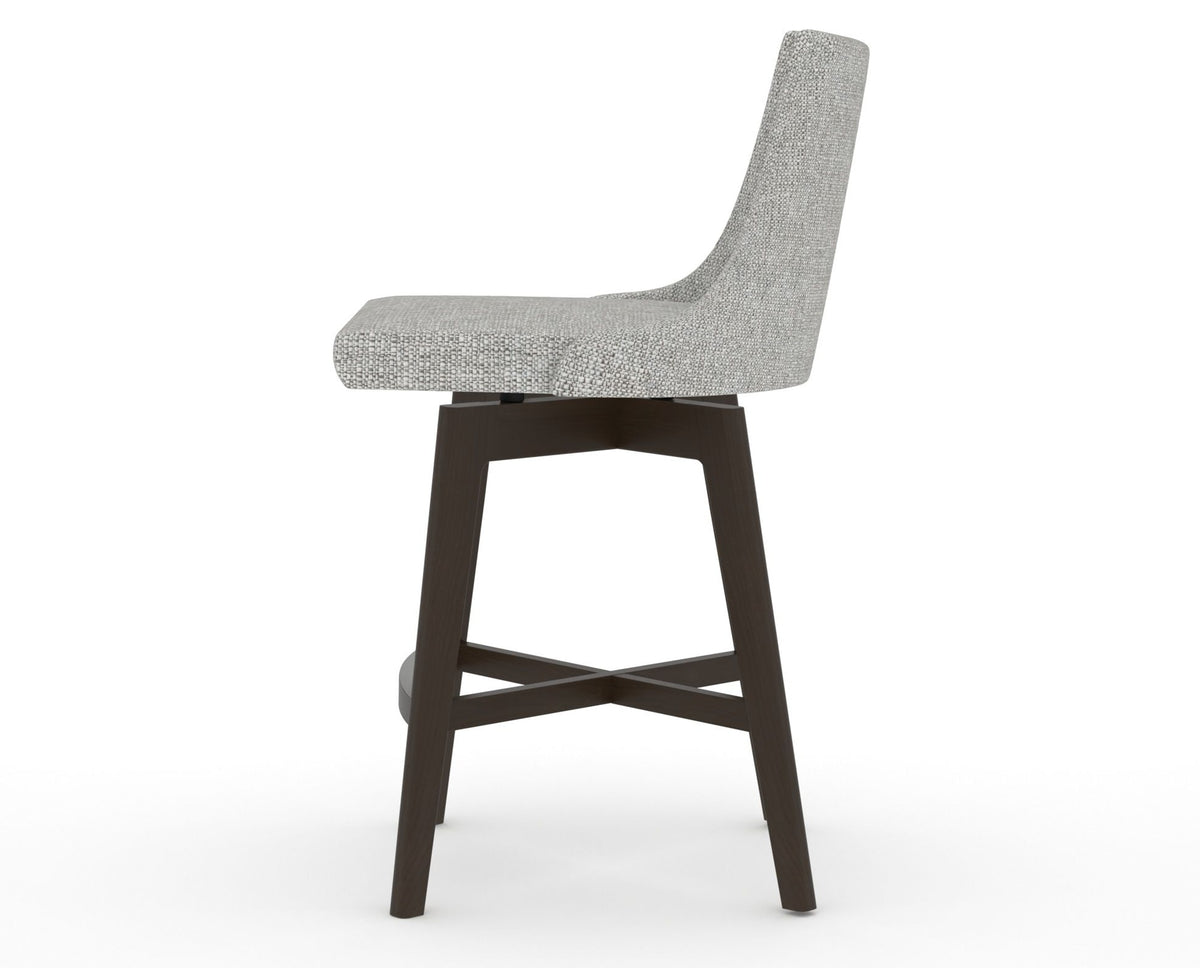 Canadel Downtown Trend Counter Stool in Davy's Grey, 7C Fabric, side view