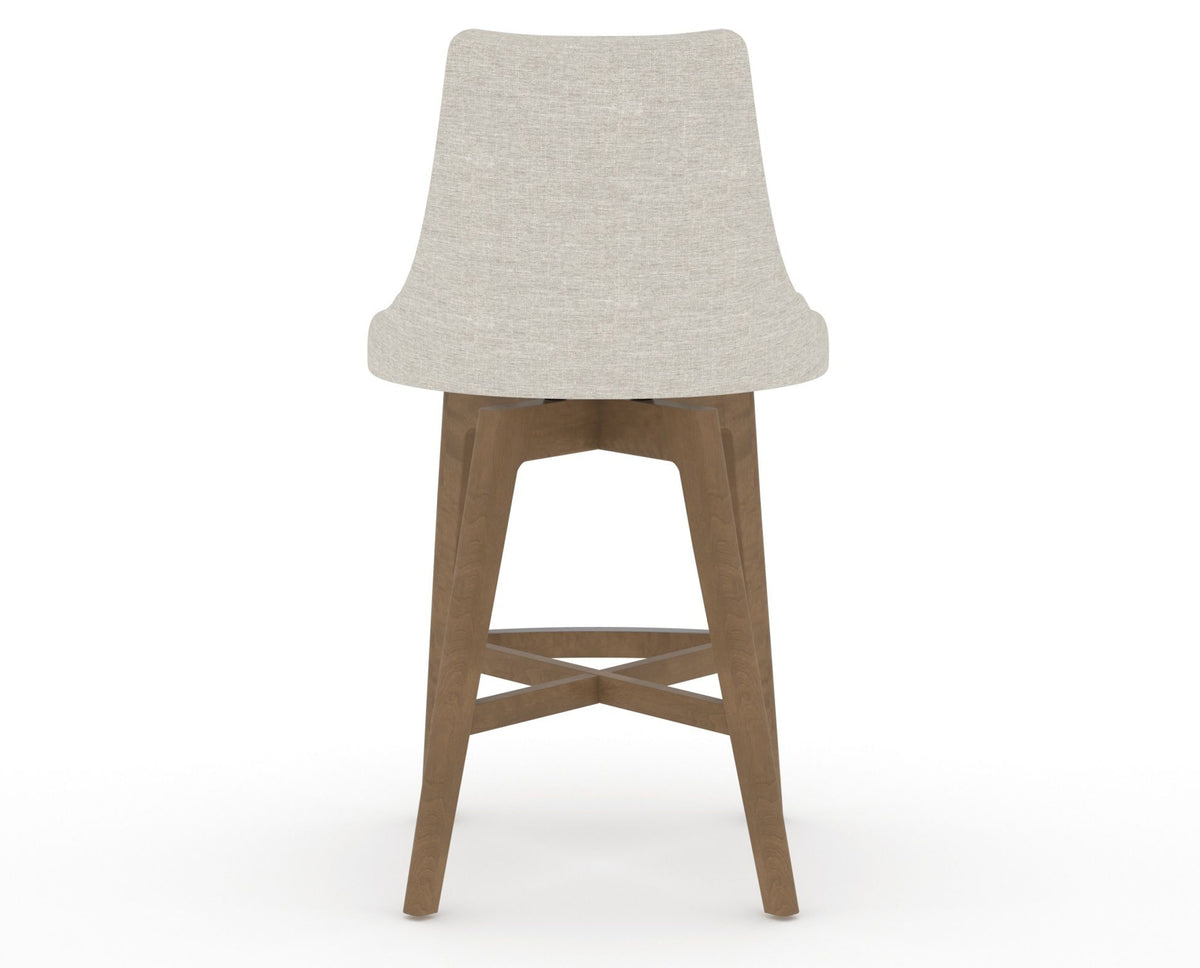 Canadel Downtown Trend Counter Stool in Pecan Washed, TB Fabric, back view