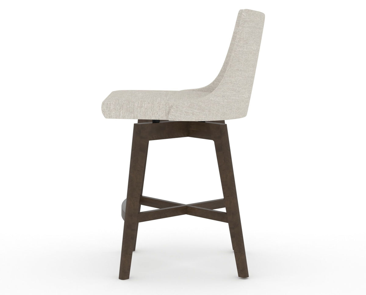 Canadel Downtown Trend Counter Stool in Hazelnut Washed, TB Fabric, side view