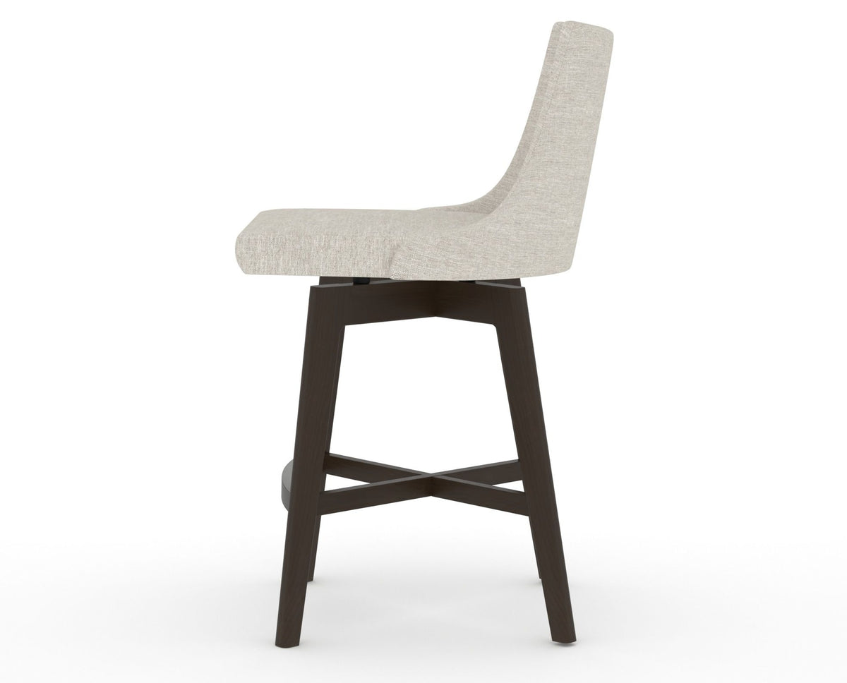 Canadel Downtown Trend Counter Stool in Davy's Grey, TB Fabric, side view