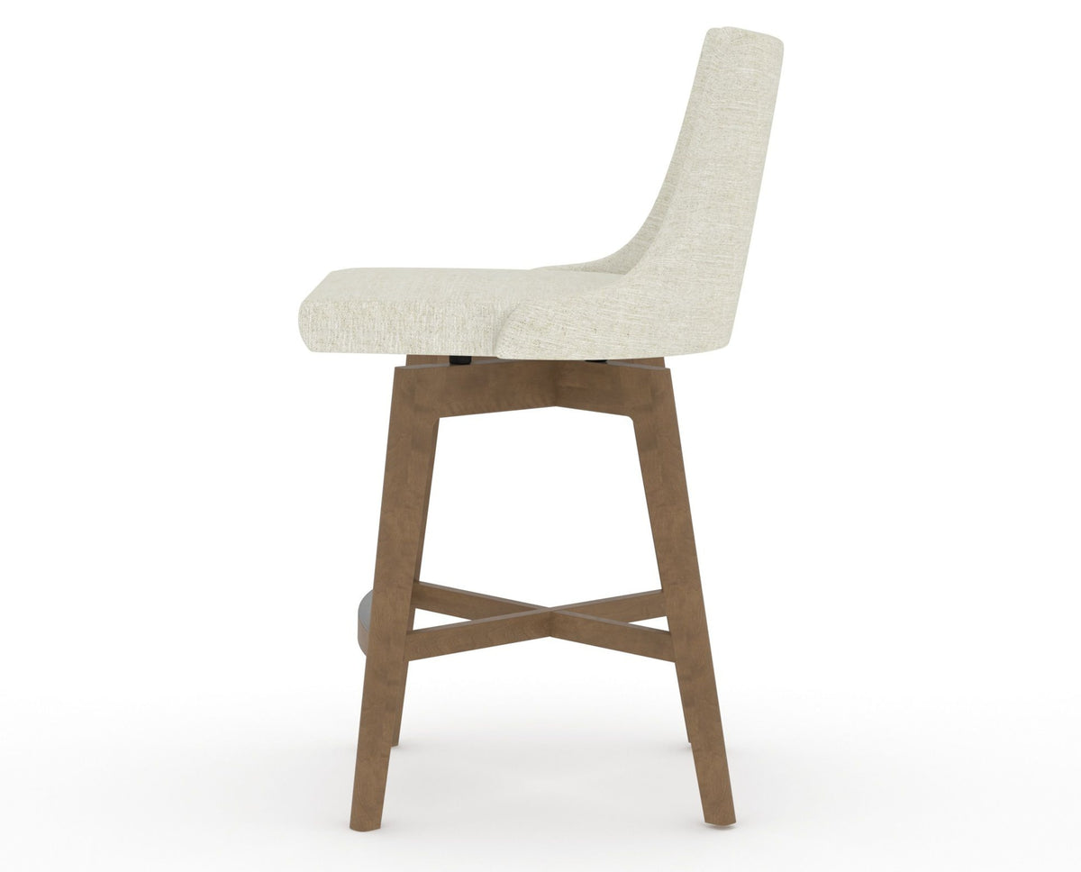 Canadel Downtown Trend Counter Stool in Pecan Washed, TW Fabric, side view