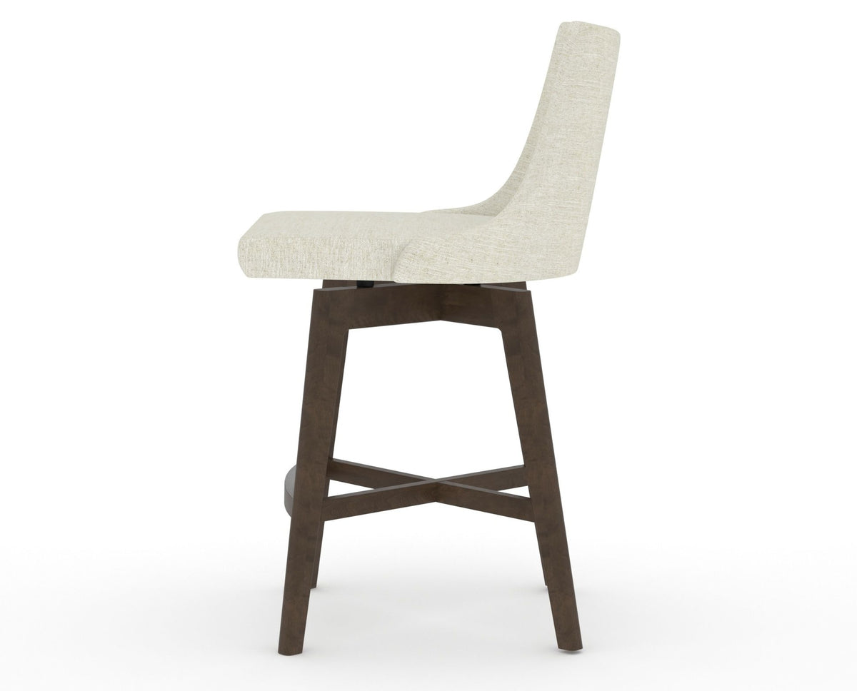 Canadel Downtown Trend Counter Stool in Hazelnut Washed, TW Fabric, side view