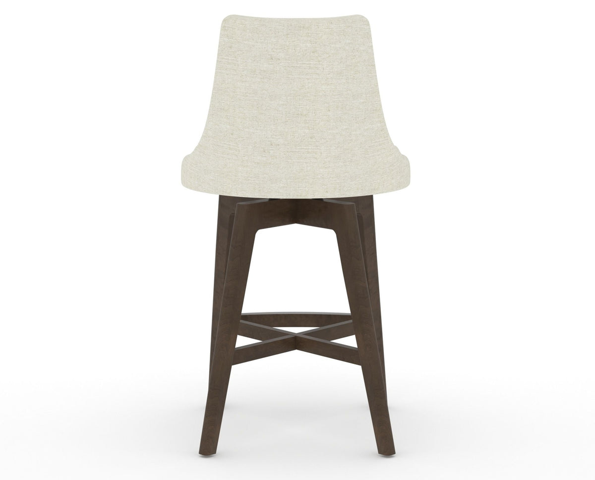 Canadel Downtown Trend Counter Stool in Hazelnut Washed, TW Fabric, back view