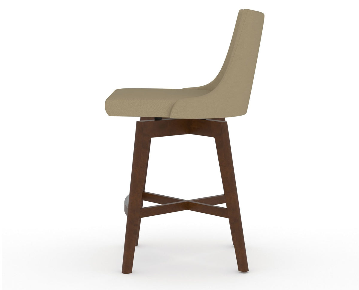 Canadel Downtown Trend Counter Stool in Cognac Washed, XY Faux Leather, side view
