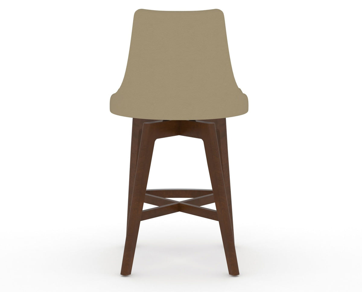Canadel Downtown Trend Counter Stool in Cognac Washed, XY Faux Leather, back view