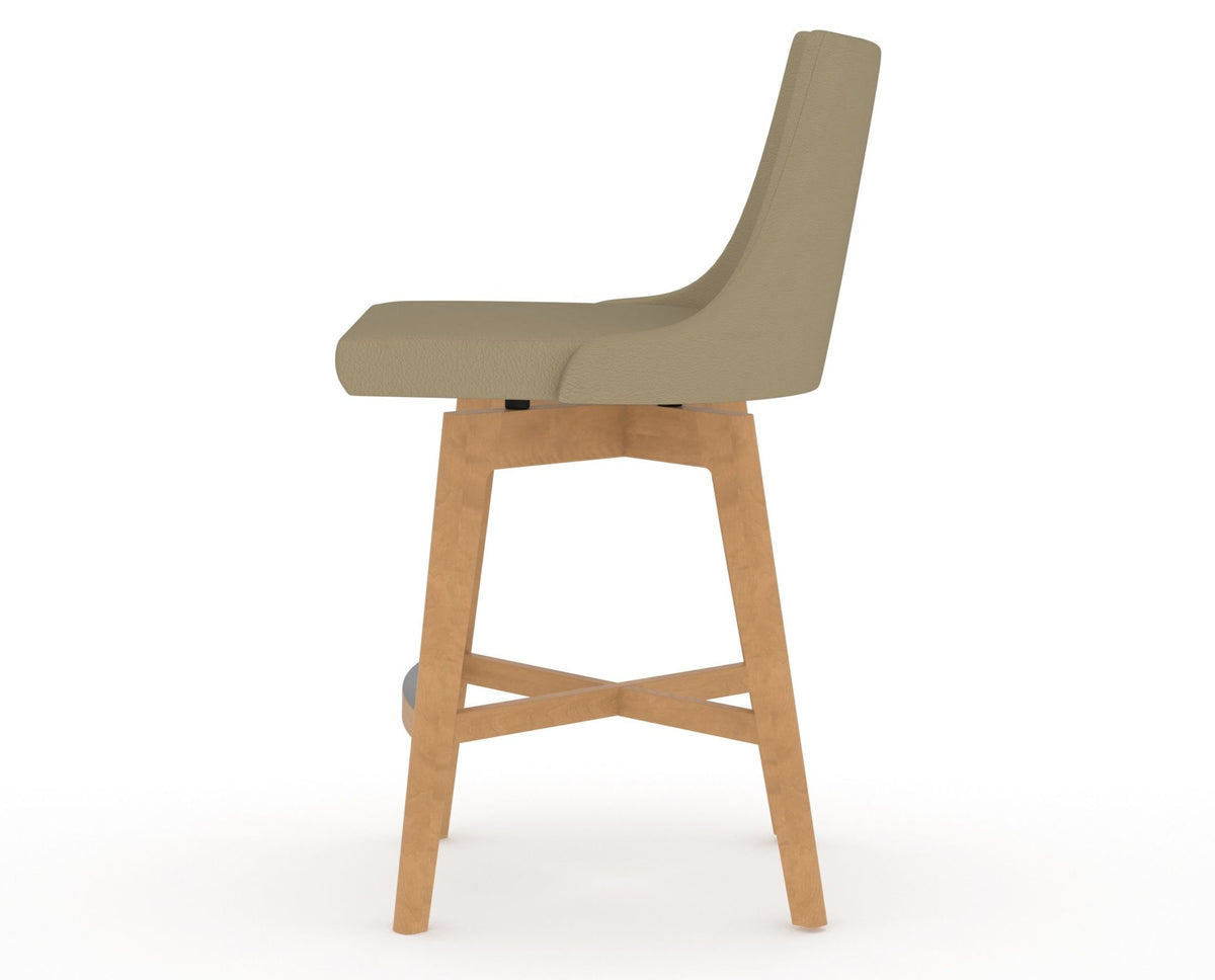 Canadel Downtown Trend Counter Stool in Caramel Washed, XY Faux Leather, side view
