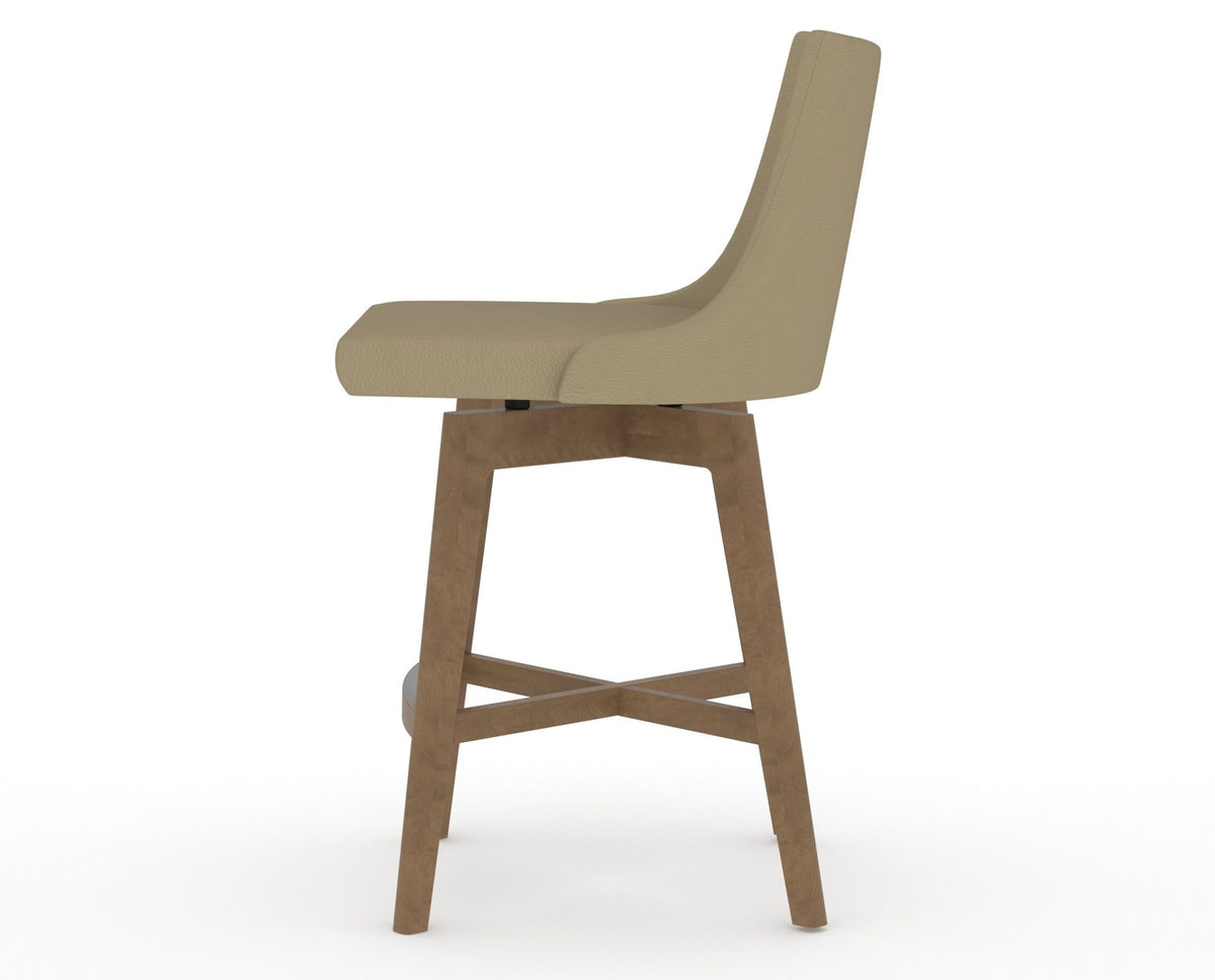 Canadel Downtown Trend Counter Stool in Pecan Washed, XY Faux Leather, side view