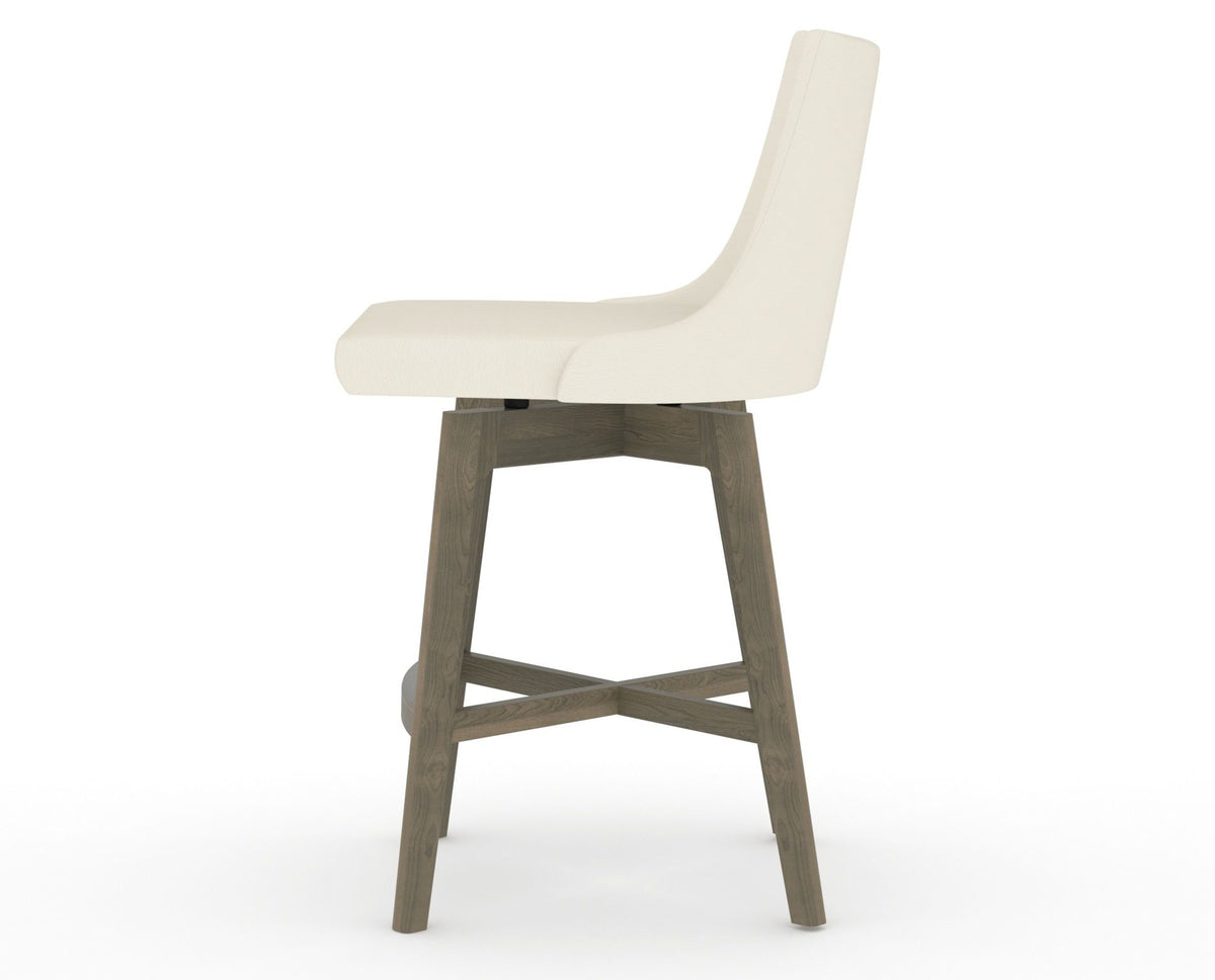 Canadel Downtown Trend Counter Stool in Shadow, YJ Faux Leather, side view