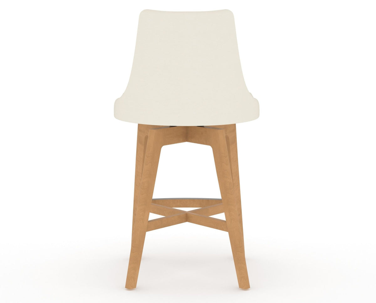 Canadel Downtown Trend Counter Stool in Caramel Washed, YJ Faux Leather, back view