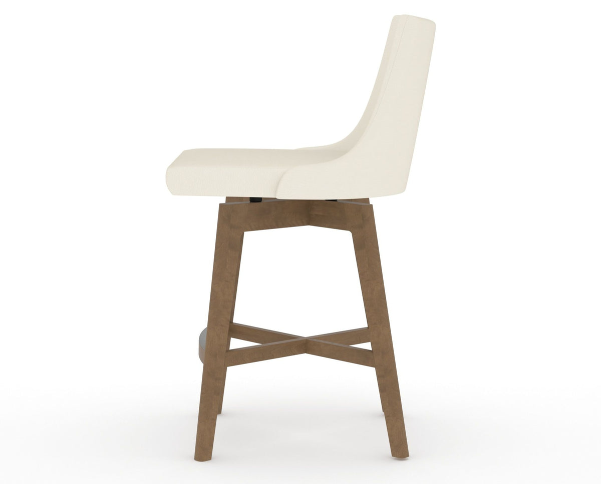 Canadel Downtown Trend Counter Stool in Pecan Washed, YJ Faux Leather, side view