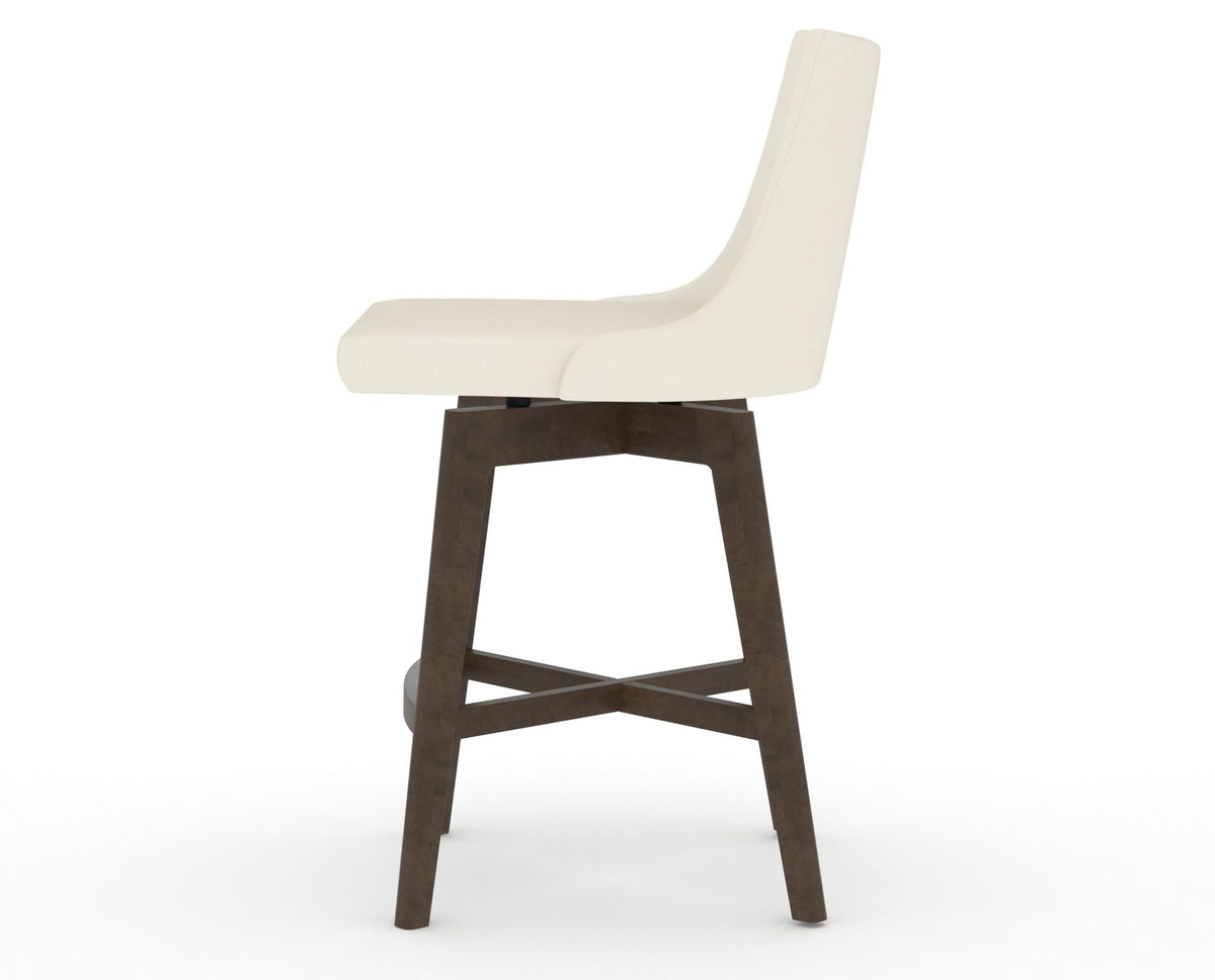 Canadel Downtown Trend Counter Stool in Hazelnut Washed, YJ Faux Leather, side view