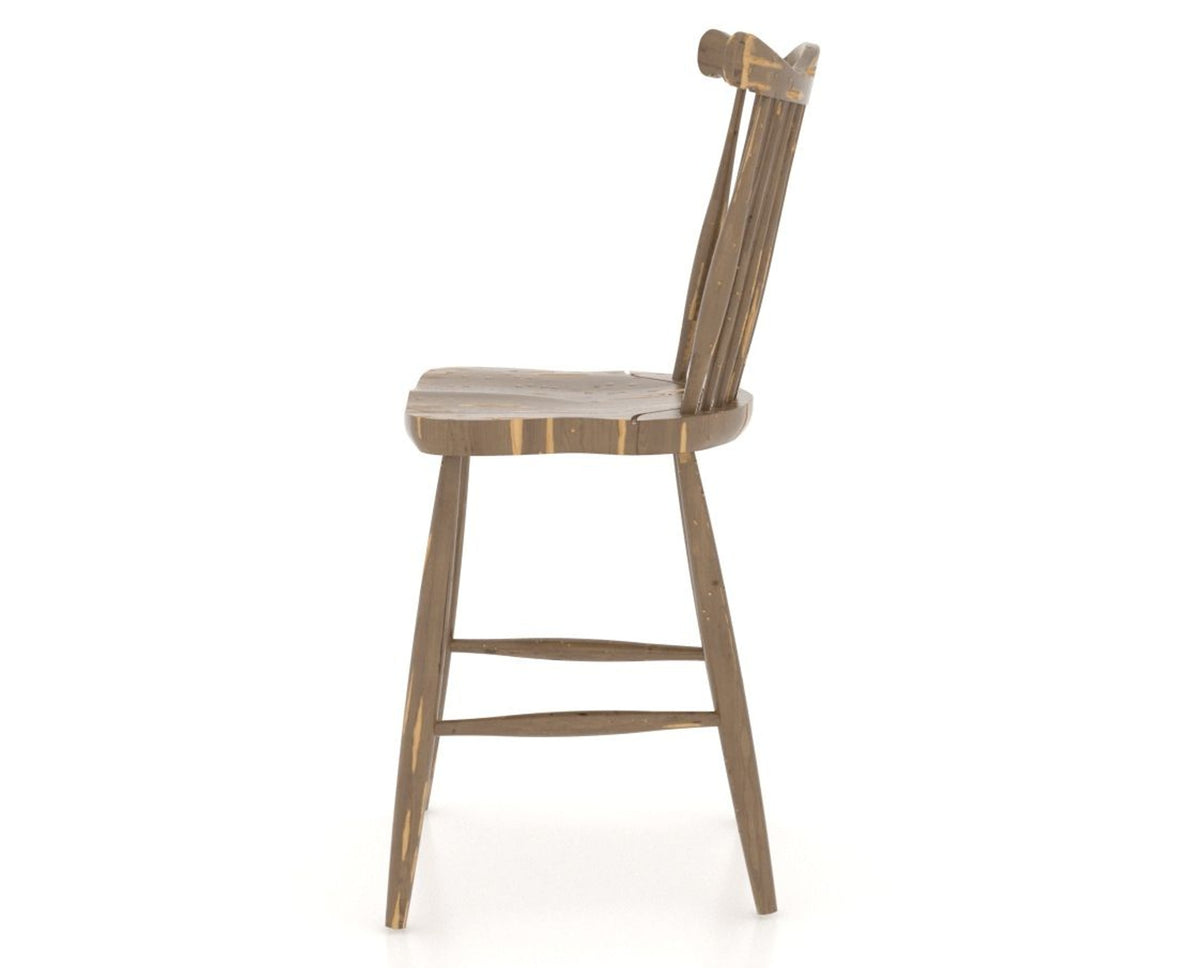 Canadel Champlain Wood Counter Stool 8162 in 25 Pecan Washed, side view