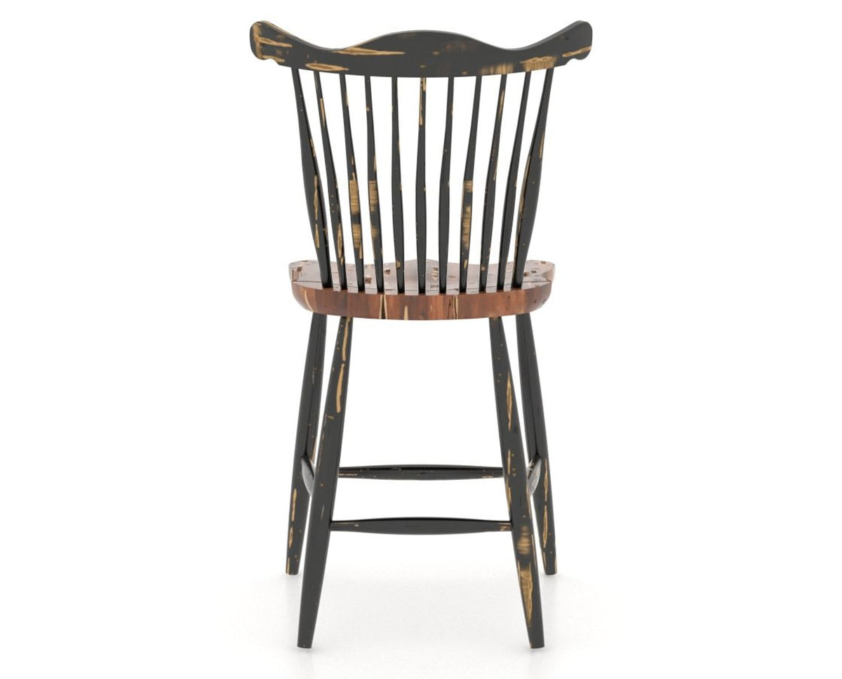 Canadel Champlain Wood Counter Stool 8162 in 63 Black / 33 Spice Washed, back view