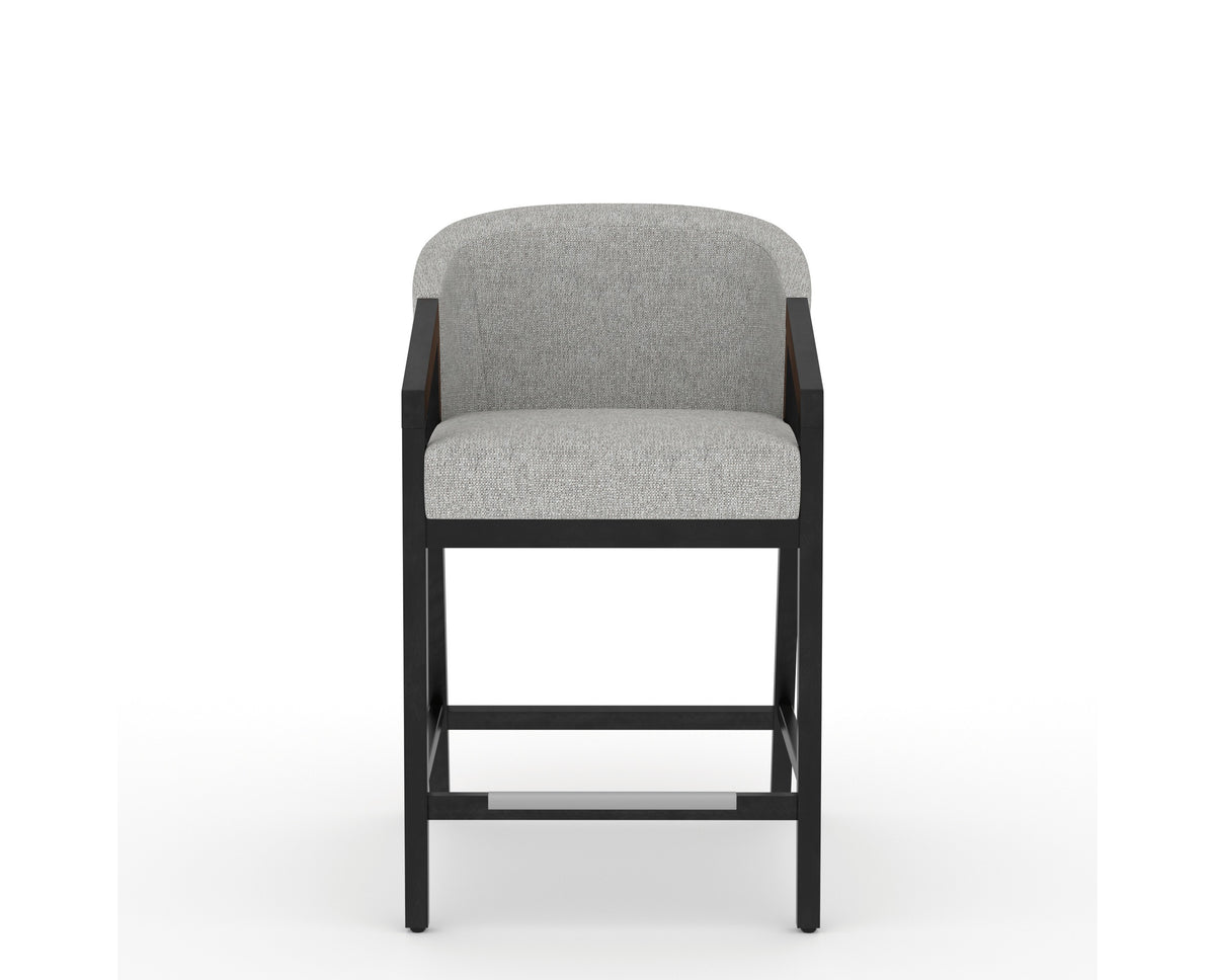 Canadel Modern Angle Counter Stool in Dark Smoke, 7C Fabric, front view