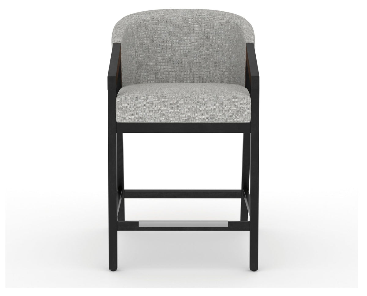 Canadel Modern Angle Counter Stool in Dark Smoke, 7C Fabric, front view