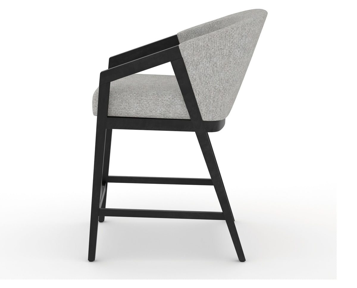 Canadel Modern Angle Counter Stool in Dark Smoke, 7C Fabric, side view