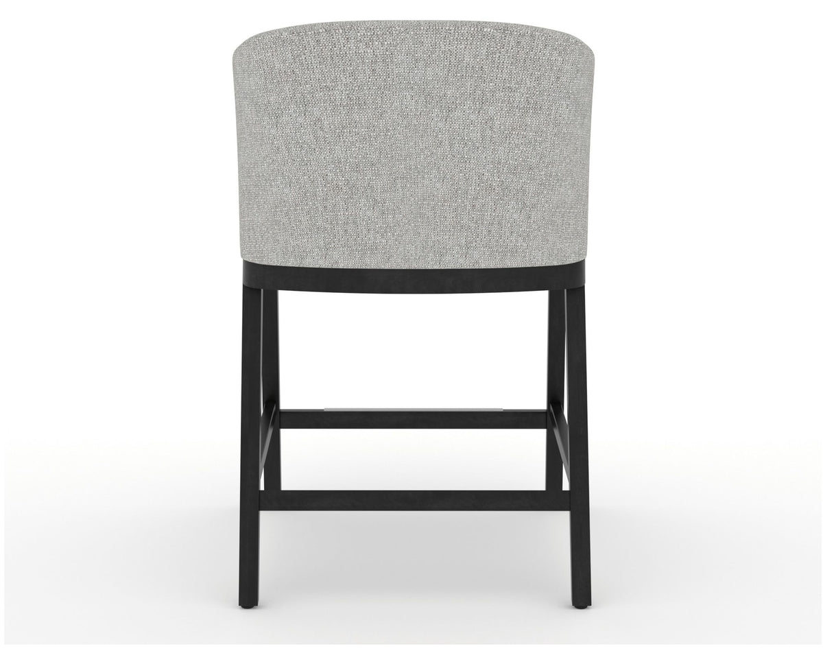 Canadel Modern Angle Counter Stool in Dark Smoke, 7C Fabric, back view