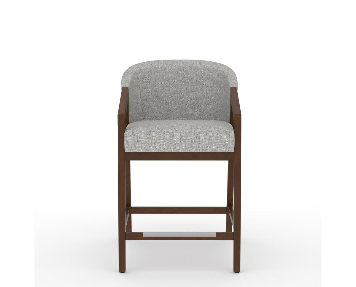 Canadel Modern Angle Counter Stool in Cognac Washed, 7C Fabric, front view