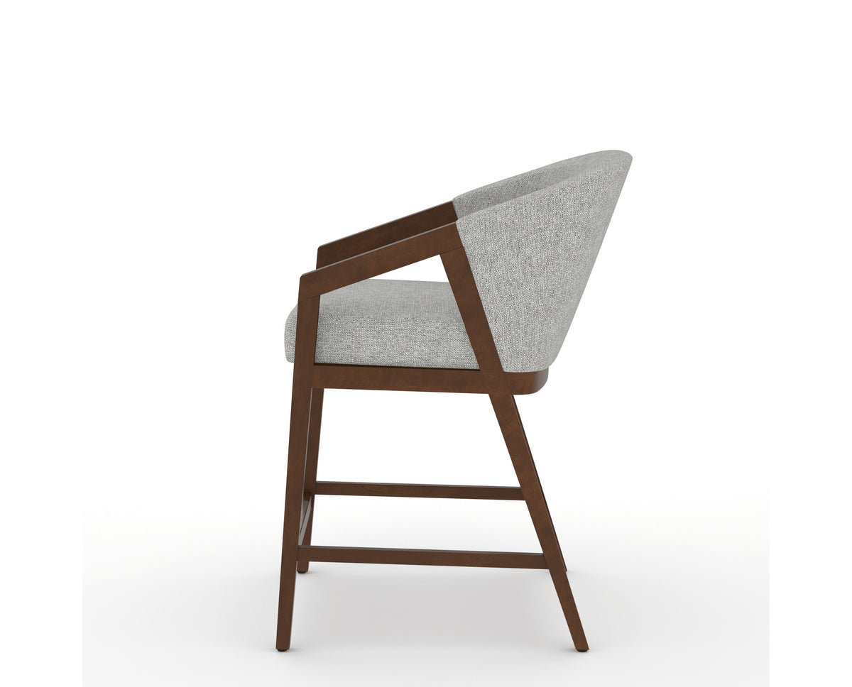 Canadel Modern Angle Counter Stool in Cognac Washed, 7C Fabric, side view