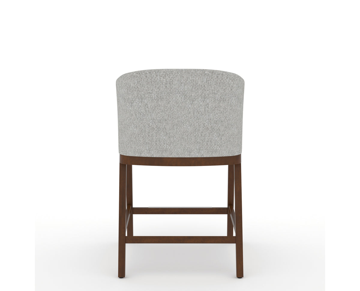 Canadel Modern Angle Counter Stool in Cognac Washed, 7C Fabric, back view