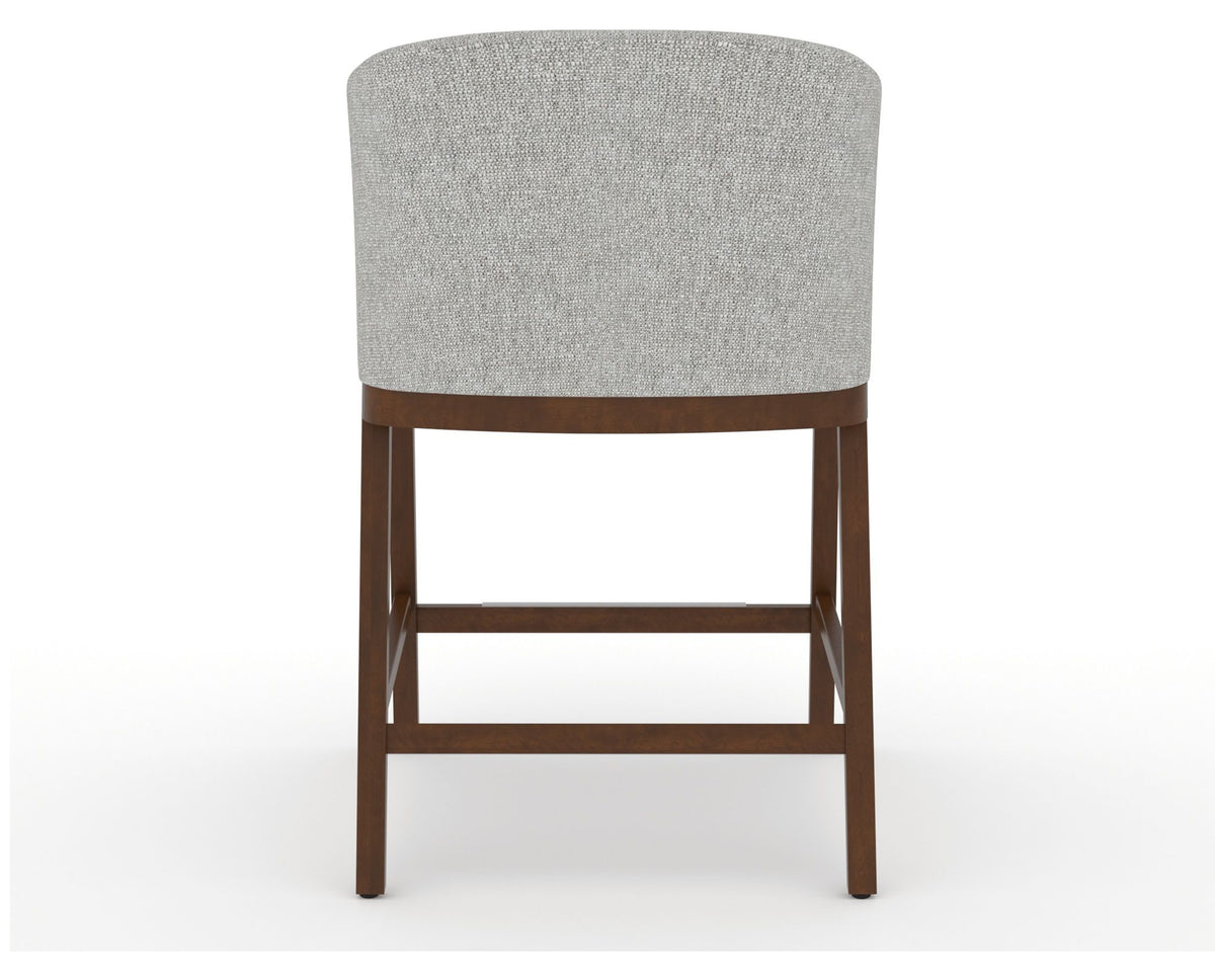 Canadel Modern Angle Counter Stool in Cognac Washed, 7C Fabric, back view