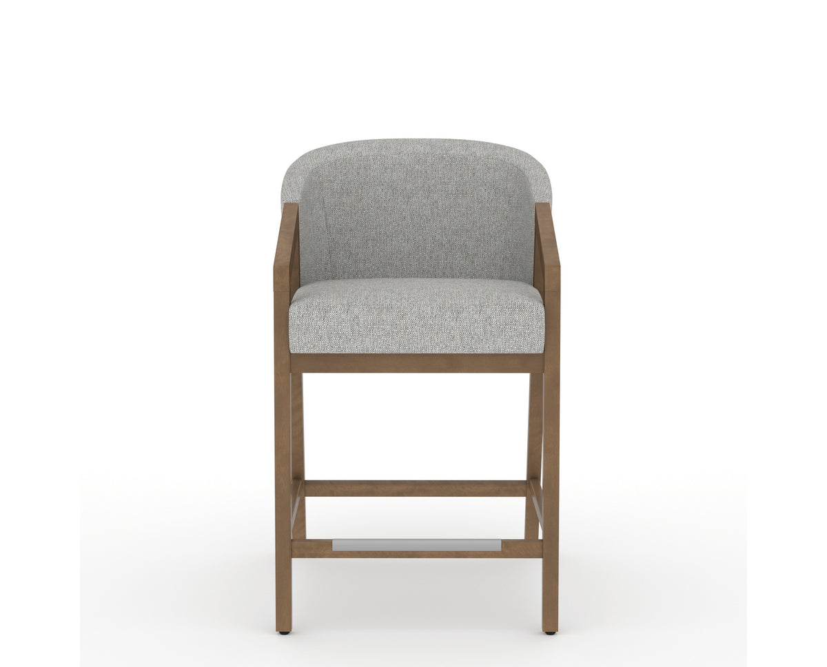Canadel Modern Angle Counter Stool in Pecan Washed, 7C Fabric, front view