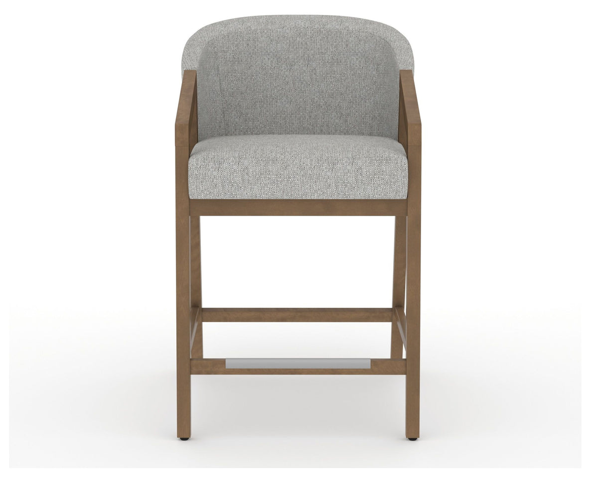 Canadel Modern Angle Counter Stool in Pecan Washed, 7C Fabric, front view