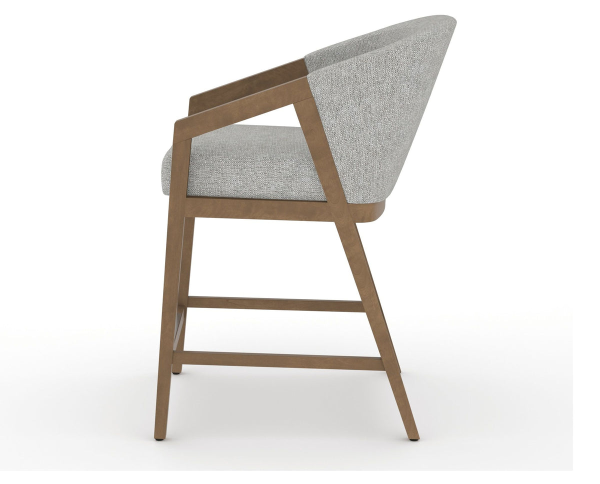 Canadel Modern Angle Counter Stool in Pecan Washed, 7C Fabric, side view