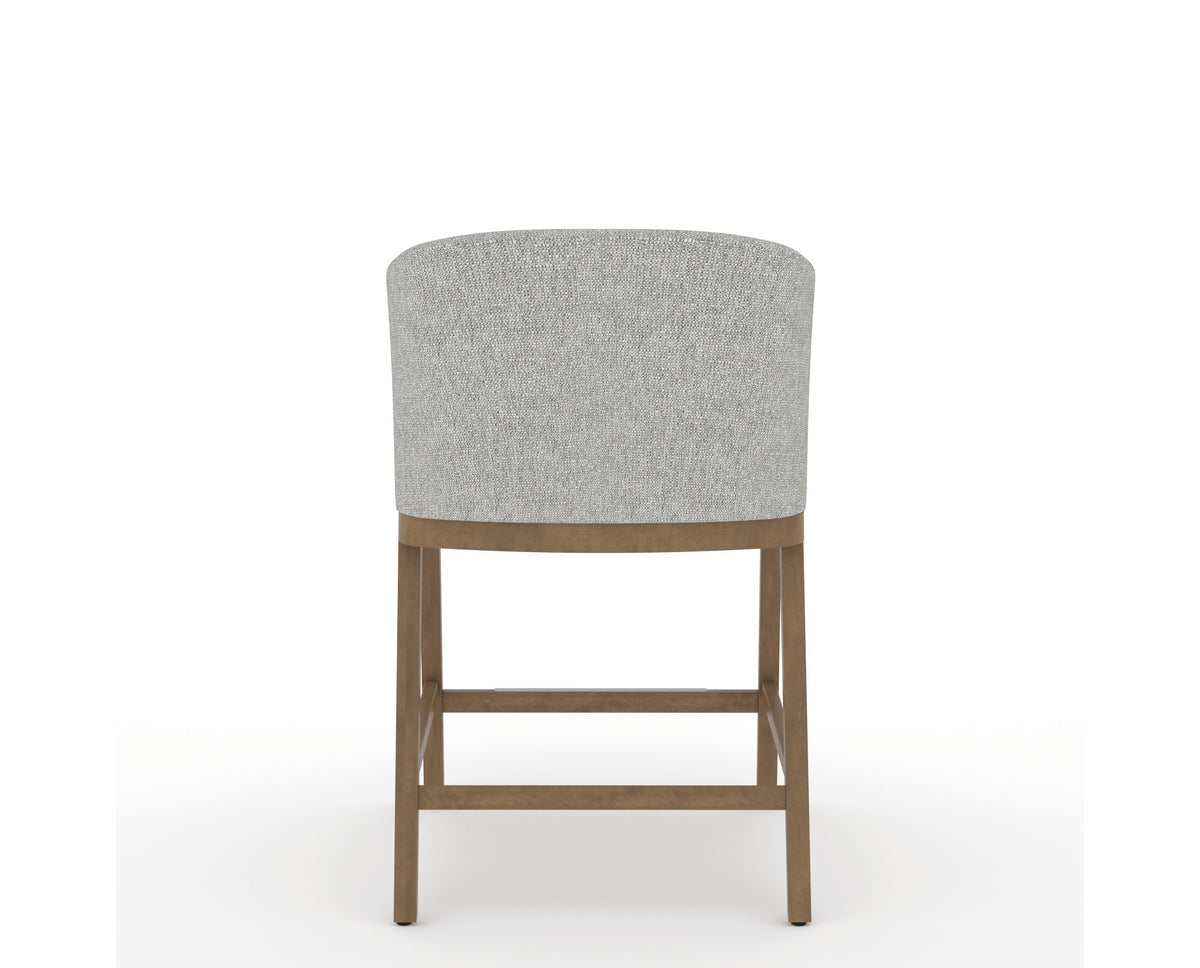 Canadel Modern Angle Counter Stool in Pecan Washed, 7C Fabric, back view