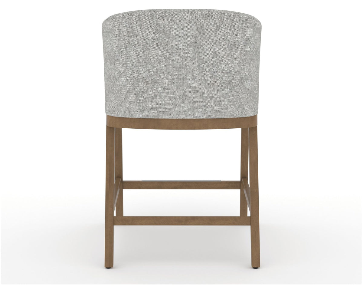 Canadel Modern Angle Counter Stool in Pecan Washed, 7C Fabric, back view