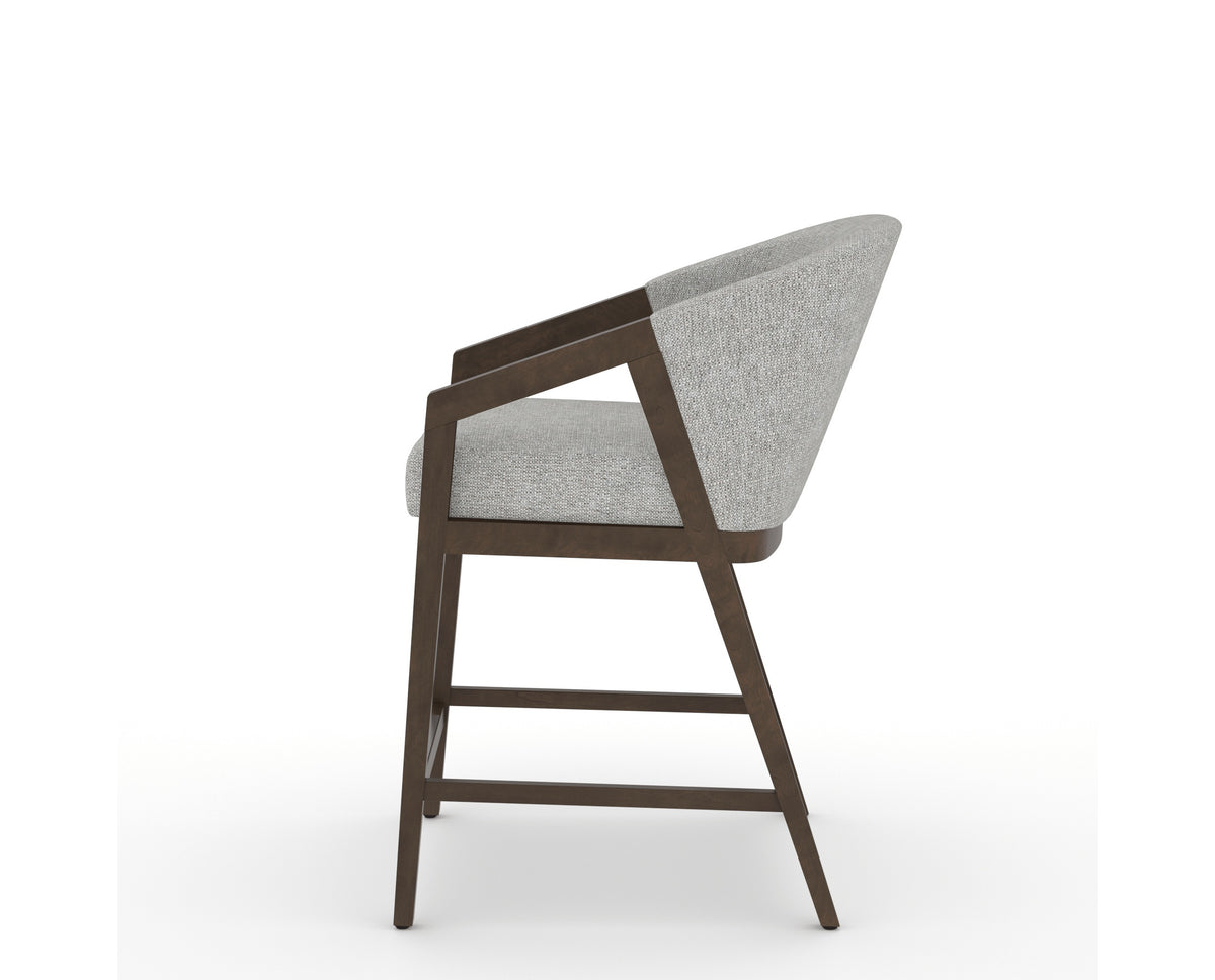 Canadel Modern Angle Counter Stool in Hazelnut Washed, 7C Fabric, side view