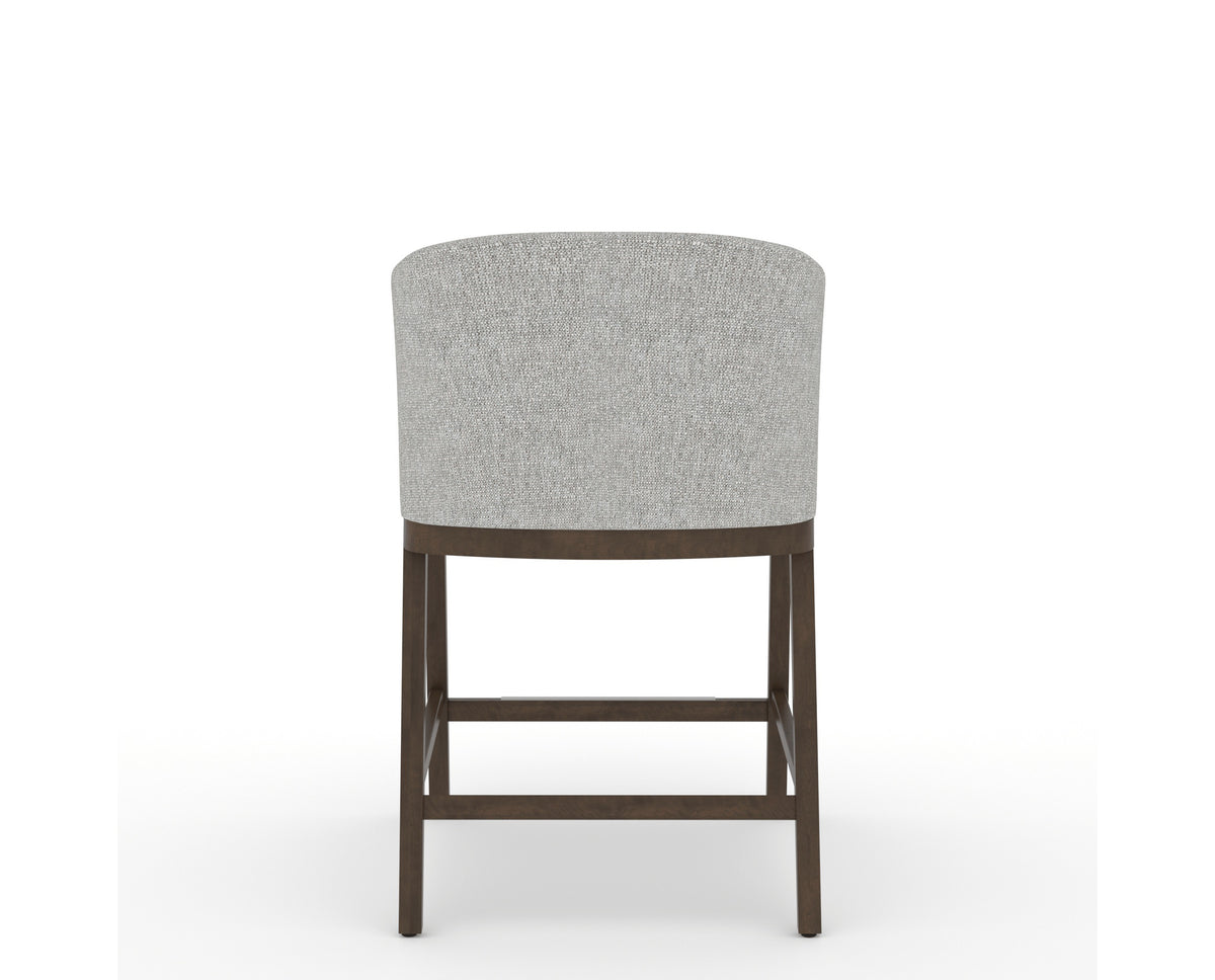 Canadel Modern Angle Counter Stool in Hazelnut Washed, 7C Fabric, back view