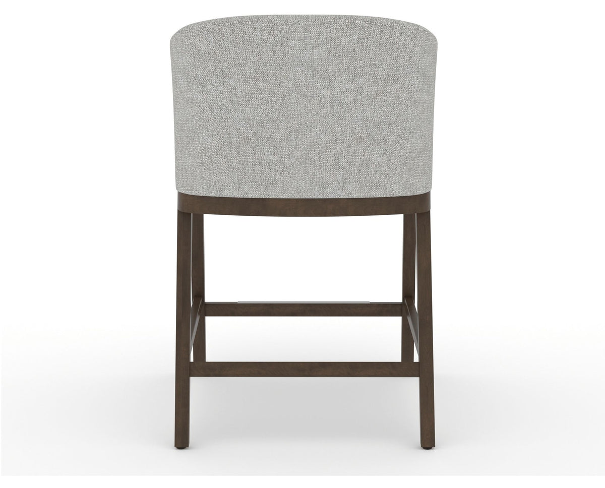 Canadel Modern Angle Counter Stool in Hazelnut Washed, 7C Fabric, back view