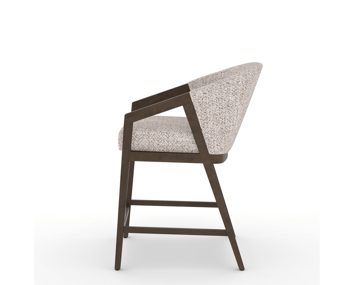 Canadel Modern Angle Counter Stool in Hazelnut Washed, FP Crypton®, side view
