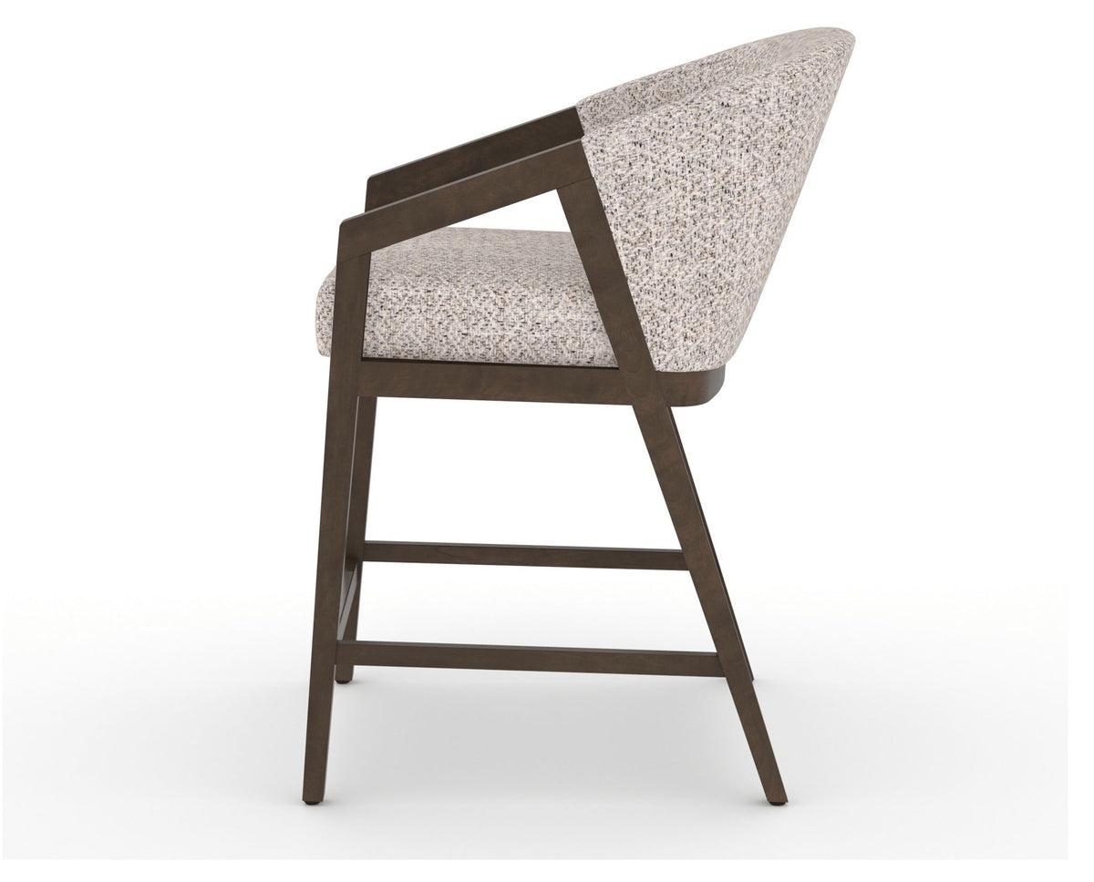Canadel Modern Angle Counter Stool in Hazelnut Washed, FP Crypton®, side view