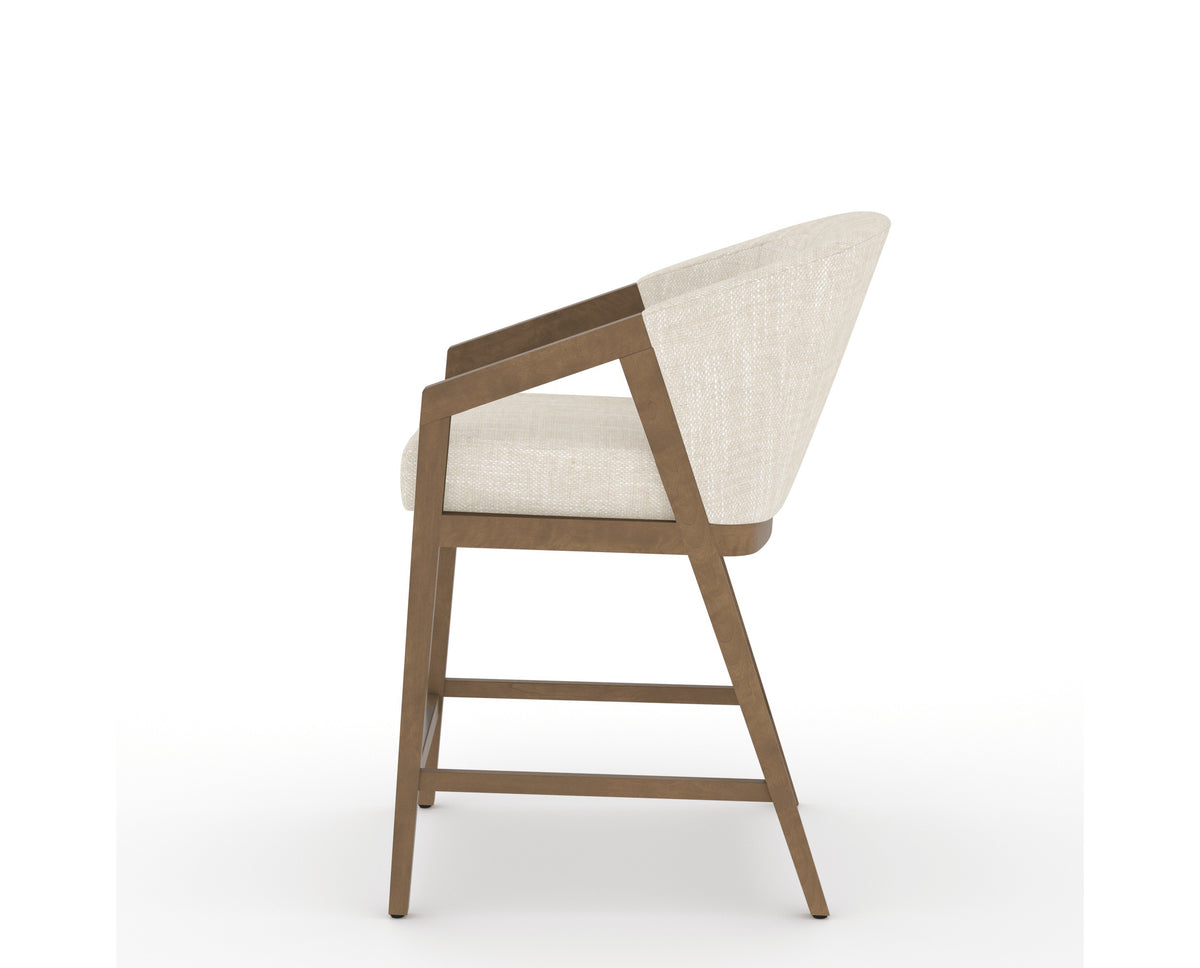 Canadel Modern Angle Counter Stool in Pecan Washed, FT InsideOut®, side view