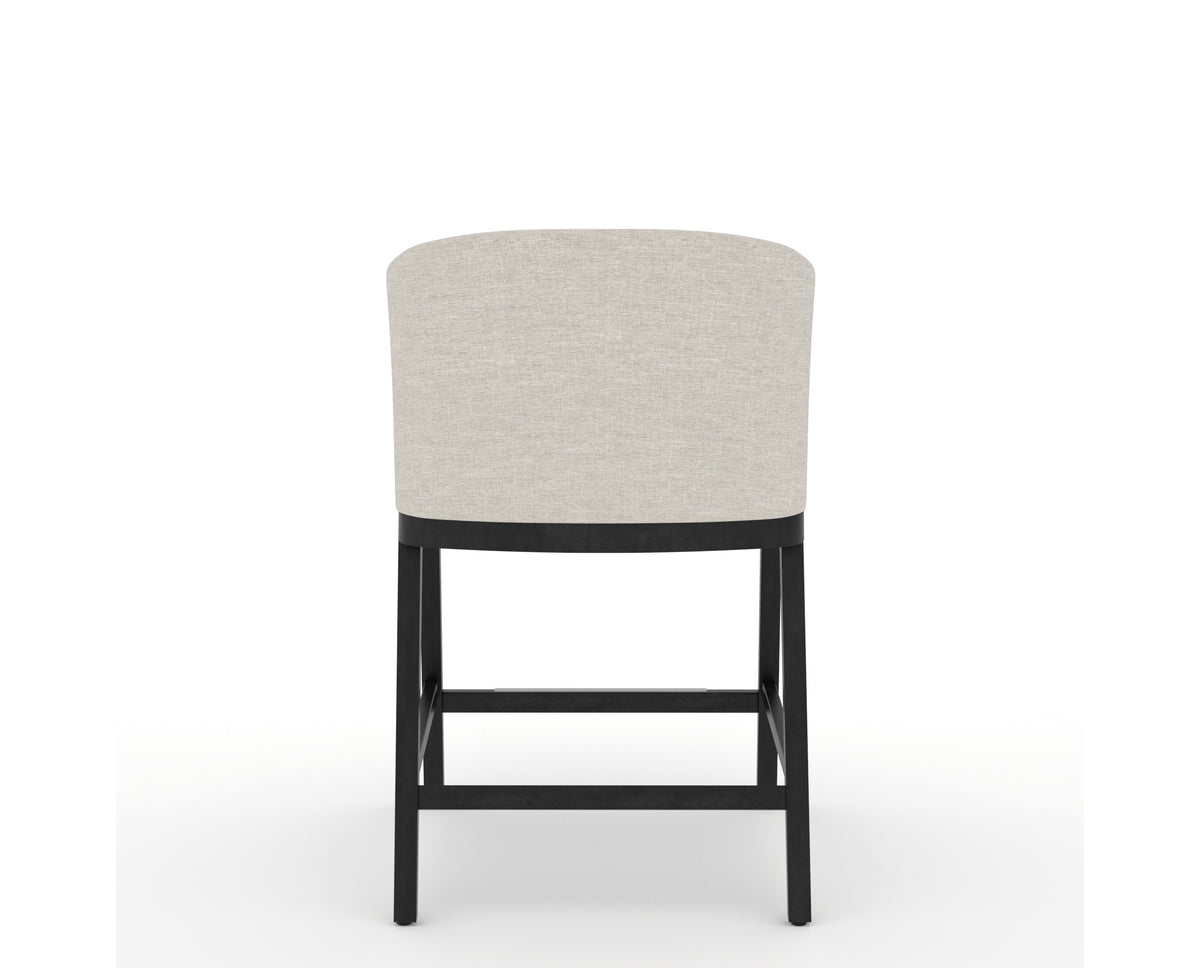 Canadel Modern Angle Counter Stool in Dark Smoke, TB Fabric, back view